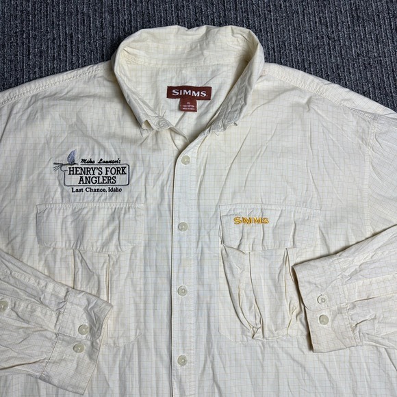 Simms XL Fishing Shirt Mike Lawson Henry's Fork Anglers Last Chance Idaho 3XDry - Picture 1 of 7